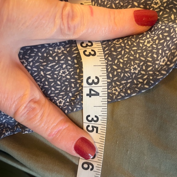 Abercrombie & Fitch Floral Shirt Dress Large Tie Back Ruffle Hem Blue spring - Picture 5 of 10